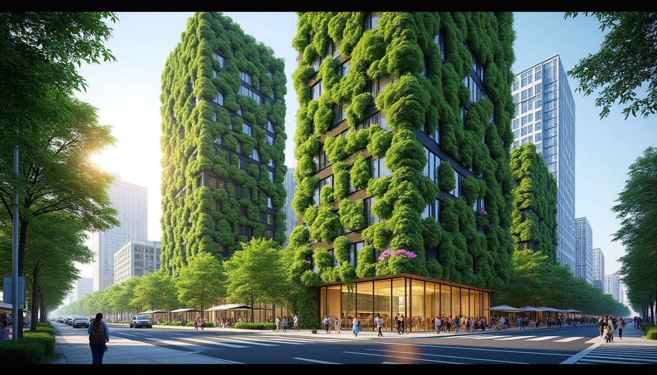 découvrez comment le jardin vertical apporte fraîcheur et esthétique naturelle aux façades des immeubles en milieu urbain, améliorant ainsi le confort et l'environnement citadin.